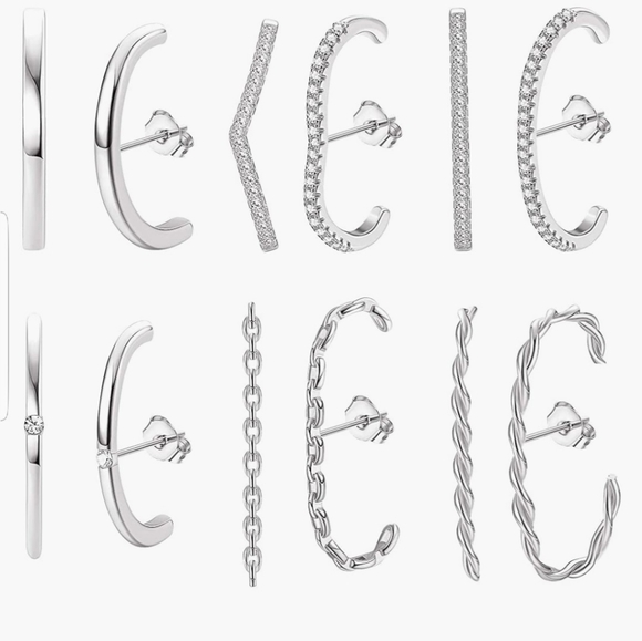 14k white gold plated brass ear cuff - Picture 3 of 8